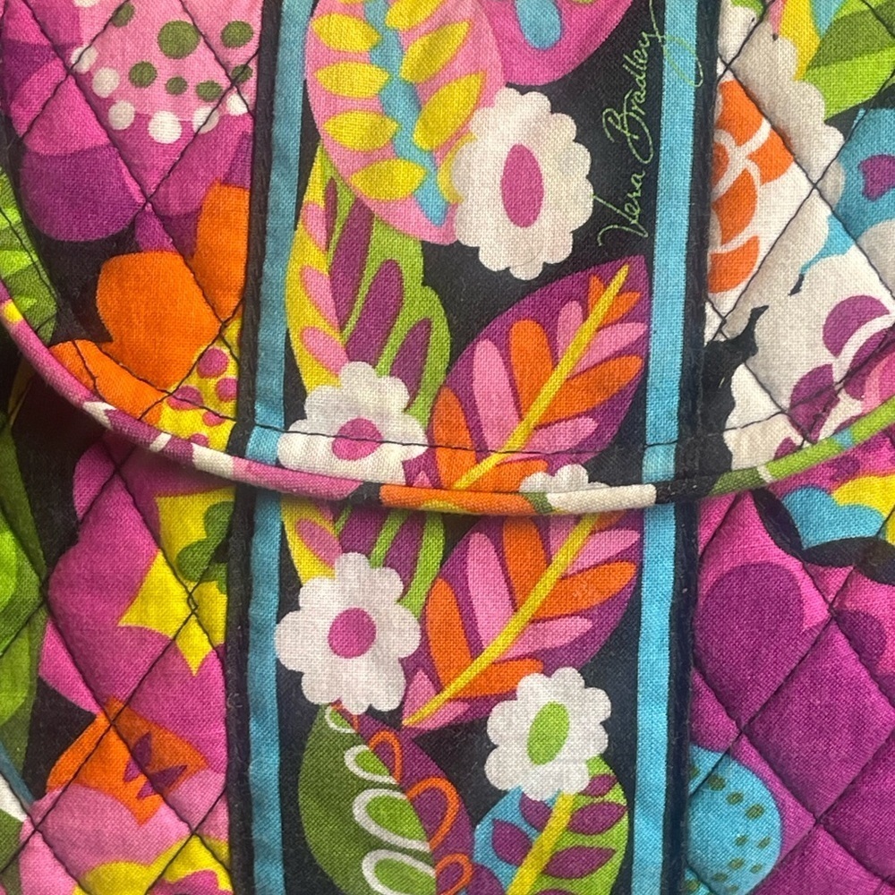 Vera Bradley Pink and Purple Quilted Shoulder Bag - Picture 4 of 14